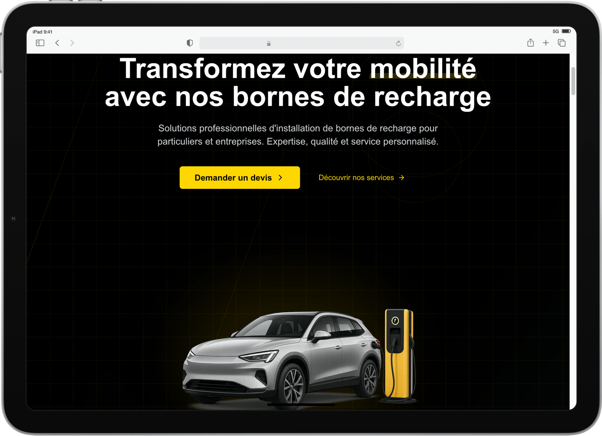 Capture d'écran du projet AIM Services